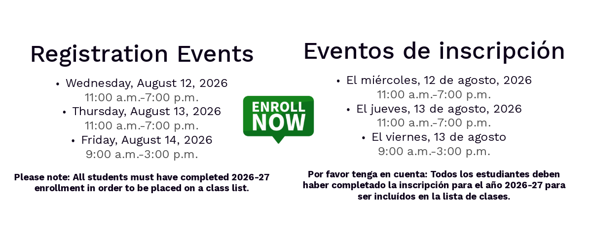 Flyer for registration events
